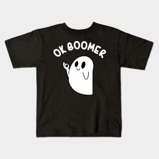 Ok Boomer Funny Halloween Ghost Kids T-Shirt